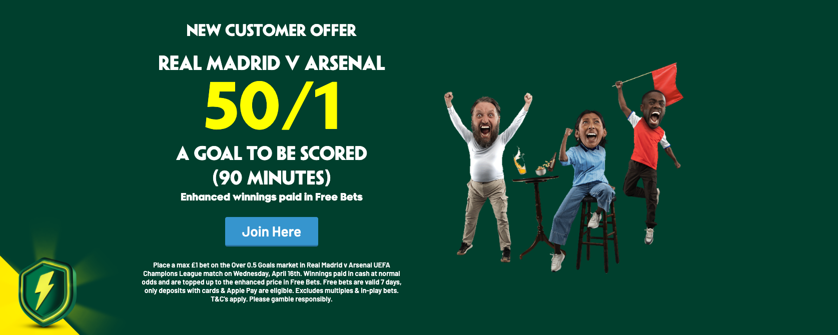 Welcome to Pad Power – 50/1 on a goal scored at Real Madrid vs Arsenal